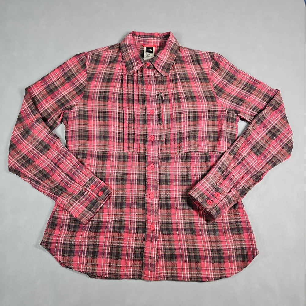 The North Face Womens Plaid Coolvision Button Up Flannel Shirt Size Medium